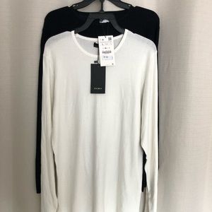 2 PACK ZARA FINE KNIT SWEATERS BLACK AND WHITE